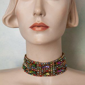 Multi colored Statement Choker Necklacke